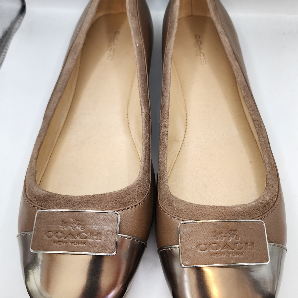 Coach ULMA soft lambskin Mirror Metallic Size 10M Flint/Slate Leather NIB - Picture 5 of 9
